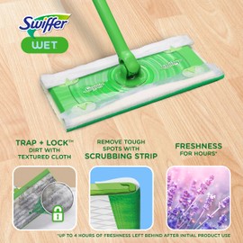 Swiffer Sweeper Wet Mopping Pad Multi Surface Refills for Floor Mop, Lavender & Vanilla Comfort, 6 Count