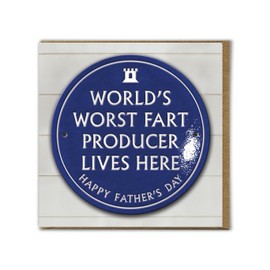 Brainbox Candy Funny Father's Day Card - Worst Fart Producer - Quality Embossed Card - Cheeky Father's Day Humour Card - Dad From Son & Daughter