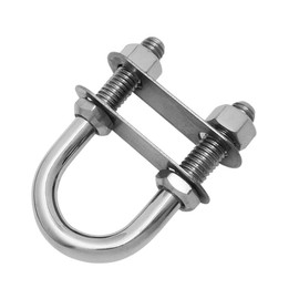 SeaLux Marine Boat Bow Eye Stern Eye U Bolt Tie Down 3/8" Stock, 3" Overall Length, 1-1/2" Thread Length with Hex Nuts and washers-SL7846