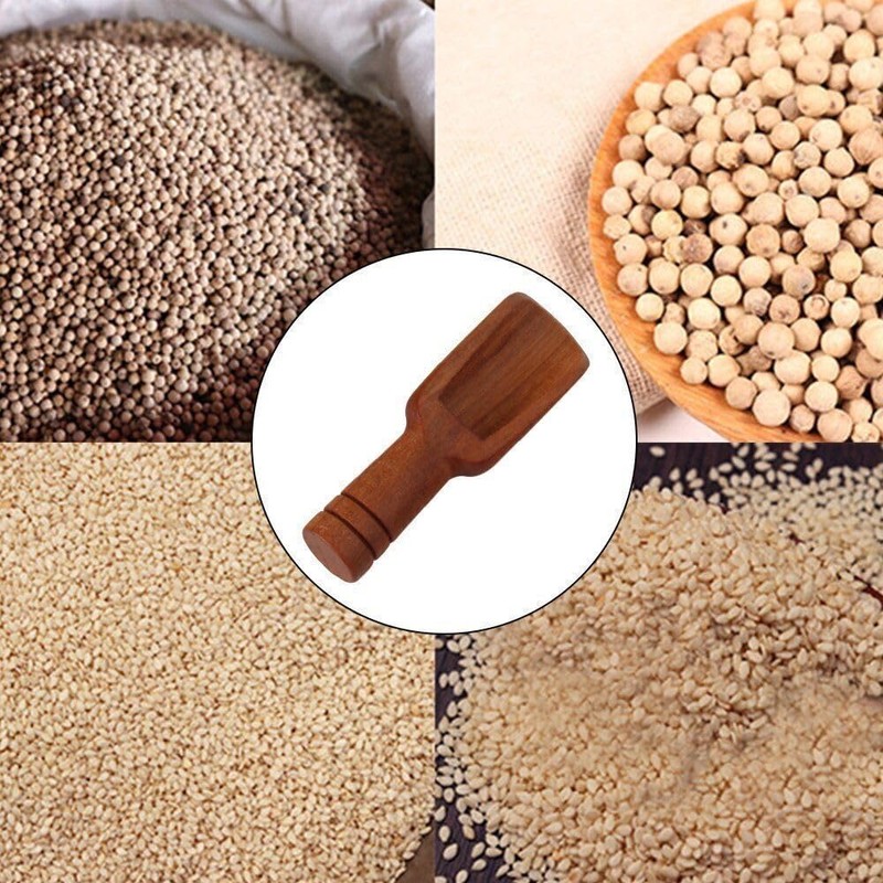 1/2/4/10 PCS Wooden Small Little Mini Scoop Salt Sugar Coffee