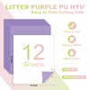 Light Purple PU Heat Transfer Vinyl, 12 Pcs 12"x10" HTV