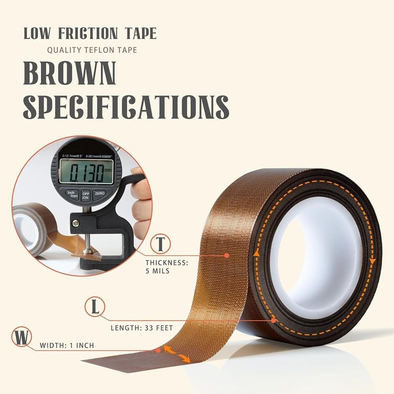 1 Roll 1 Inch X 33 Feet Low Friction Tape,