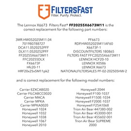 Filters Fast Compatible Replacement for Lennox X6673 Air Filter 20x25x5 MERV 11 Pleated AC Furnace Filters Actual Size: 19-3/4 x24-3/4 x4-3/8, 2-Pack