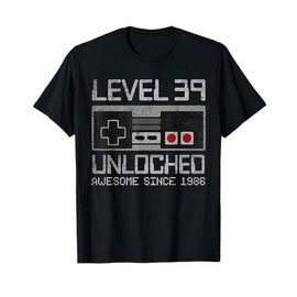 Level 39 Unlocked 39th Birthday 39 Year Old Video Gamer Men T-Shirt
