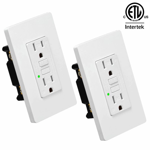 tonerprof GFCI Outlet 15 A Amp Tamper Weather Resistant LED