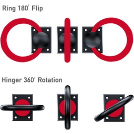 trust4care 3-3/4" Rotatable Matte Black Sliding Barn Door Handles Gate Pulls, Zinc Vintage Ring Bi-fold Closet Door Handles, Trapdoor Attic Door Pull Down Hardware Kit