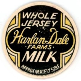 Milk Bottle Cap Insert - Harlan Dale Farms - (Ravenna, Ohio, OH) - WHOLE JERSEY
