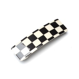 QinGoo Large Black Checker, Hair Clip, Hair Accessory, Stylish, Cute, Korean, Adult, 1 Piece (8.5c*2.5cm, Black)