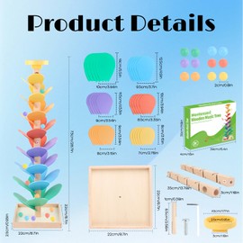 Wooden Marble Run for Kids 4-8 Boys Girls Toys Music Tree Wood Toddlers Marble Ball Run Game Leaves Toys for 3-5 Years Old Learning Montessori Color Sorting Toys Birthday Gift