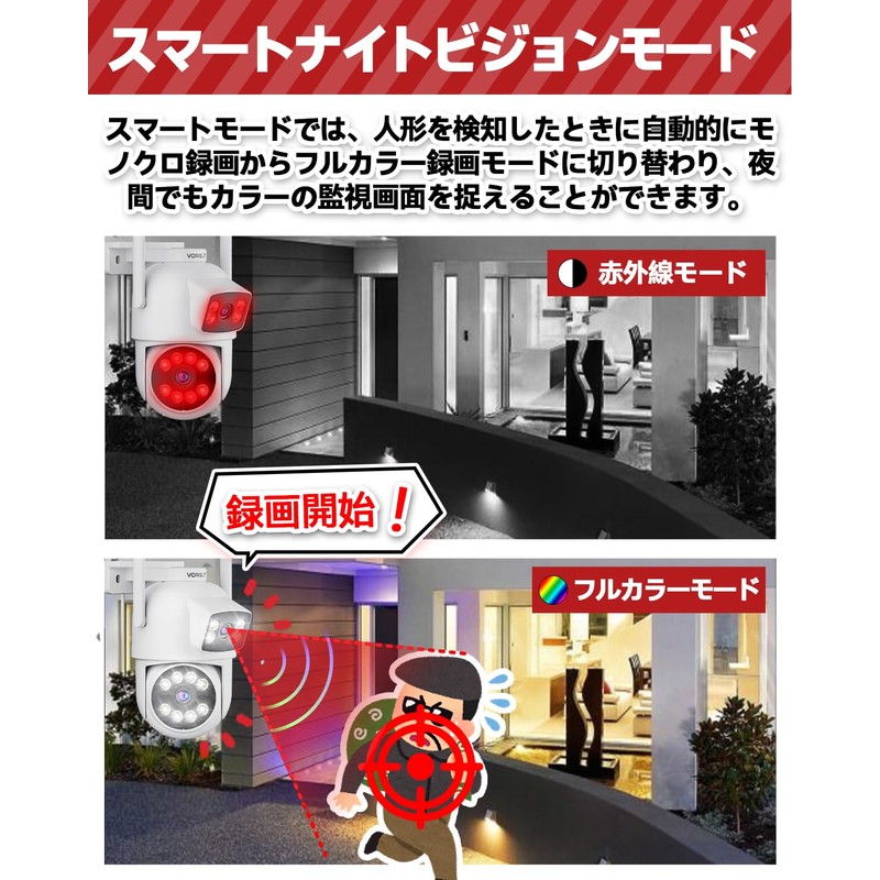 VORGUT Security Camera, Wireless, Outdoor, Automatic Tracking, No Construction Required,