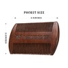 MANEJACK Wooden Beard Comb & Case, Dual Action Fine &