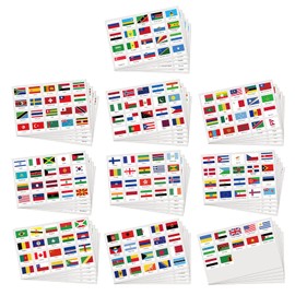 Eaezerav 960 Pcs World Flag Stickers 192 World Country Flags Mini National Flag Stickers for School Planner Scrapbook Journal Passport Travel Decor