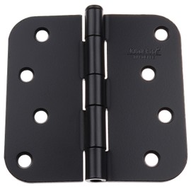 GlideRite Hardware 4" Steel Door Hinges 5/8" Radius Corners Matte Black Finish 4058-MB (50-Pack)