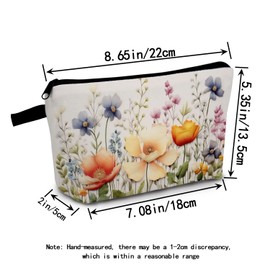 MoCaliduccious Flower Print Women Small Makeup Bag Travel Cosmetic Bag Zipper Organizer Toiletry Kit