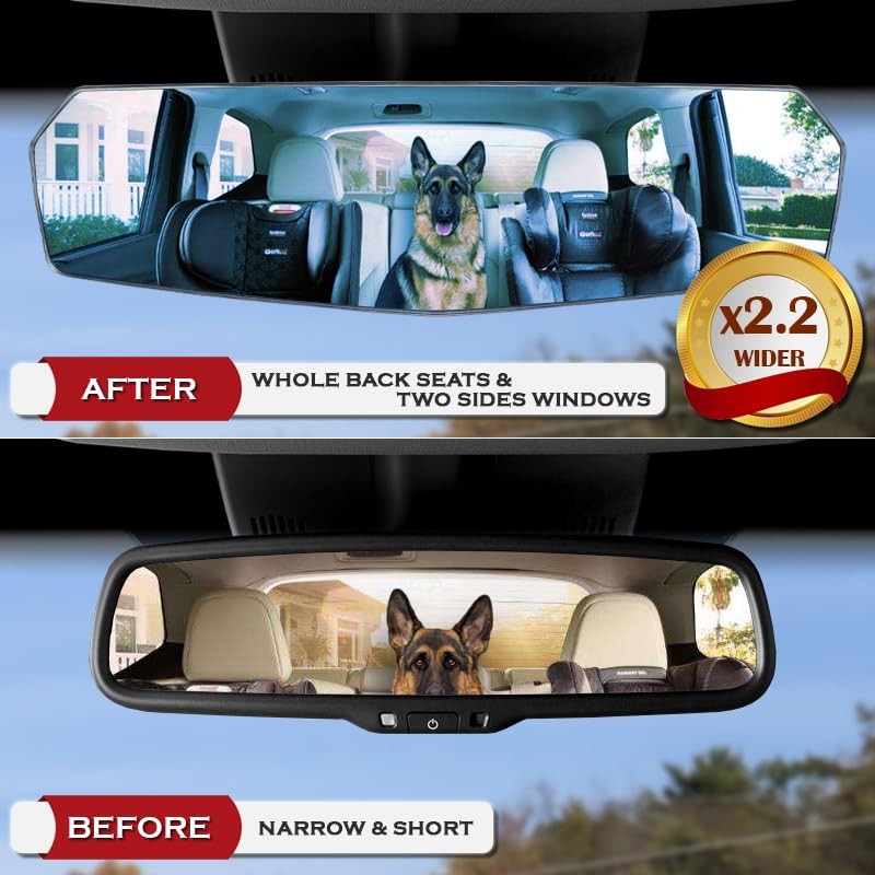 RACING9SPEED W-POWER Universal JDM Style Wide Angle Interior Panoramic Reflection