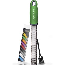 Winzbacher® Premium Zester / Grater, Parmesan / Lemon / Nutmeg / Ginger Grater and Much More Razor-Sharp Stainless Steel Blade, Dishwasher-Safe, Incl. Protection & Cleaning Brush