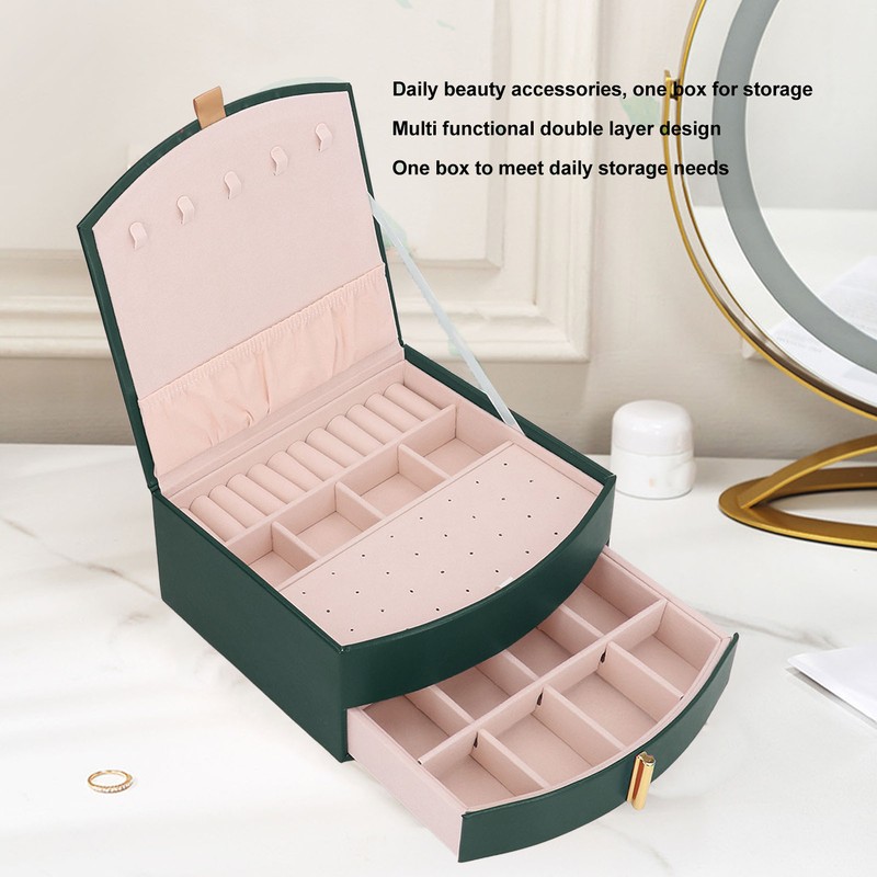 Jewelry Box Double Layer Multifunction High Capacity Jewelry Storage Case