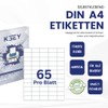 Generisch Etiketten selbstklebend, 100 Blatt, weiß, bedruckbar, Universal Klebeetiketten, DIN