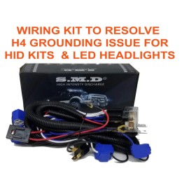 SMD H4 Headlight Relay Wiring Harness 2 or 4 Headlamp  for hid or led installation