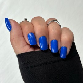 BLUE FLAIR Press-On Nails by Lavaa Beauty | Vibrant Blue Medium Square Nails