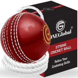 ONEGlobal Incrediball Soft String Cricket Ball | Outdoor and Indoor Soft Hanging Cricket Ball For Practice | Footwork, Timing and Solo Training (1Pack-RED)