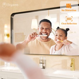 Elegantsy 55x30 Bathroom Mirror - Black Metal Framed Vanity Mirror - Luxurious Wall Mirror - Modern Bathroom Mirrors for Over Sink - Decorative Mirrors for Wall