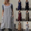 Amlztr Women's Pinafore Apron Cross Back Apron with Pockets Cotton