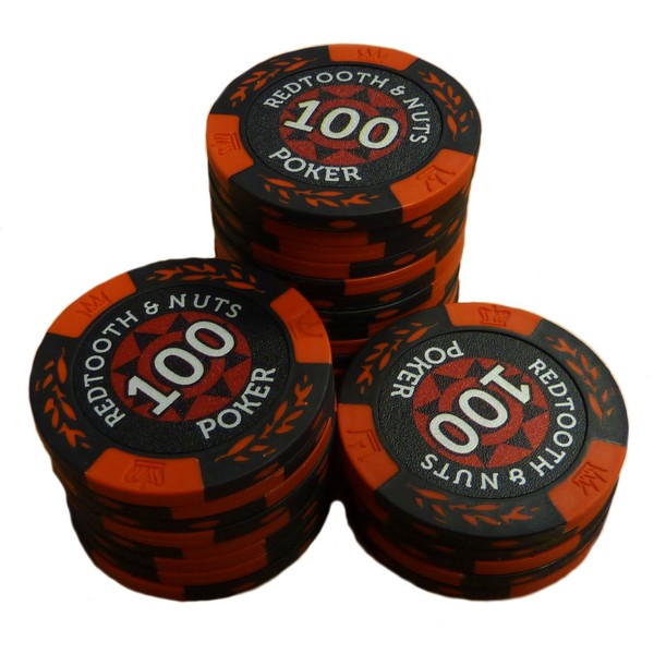 Redtooth & Nuts Poker 100 Value Numbered Chip Roll
