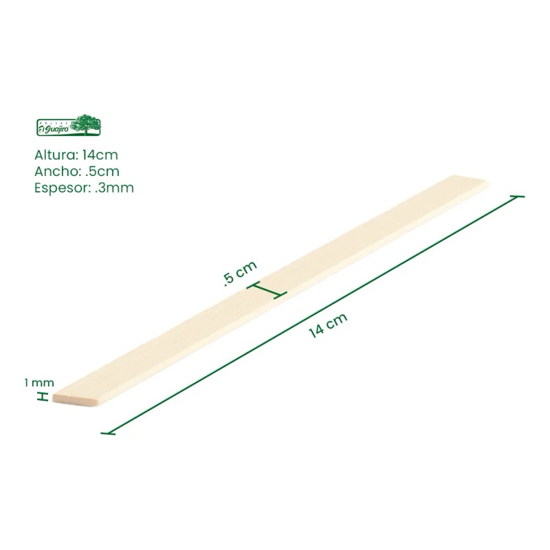 Agitador De Madera 14 Cms. 1000 Pz. Marrón Claro