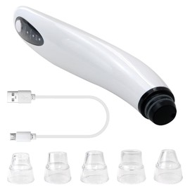 Hevituwhe New Upgrade Rechargeable & Portable Electric Blackhead Remover Cleaner Face Diamond Pore Vacuum Suction White Heads