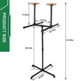 Heavy Duty Body Armor Stand Weighted Vest Stand Two Bracket Tactical Gear Stand Vest Belt Rack Law Enforcement Gear Stand Motorcycle Helmet Holder Stand Display Organizer, Black