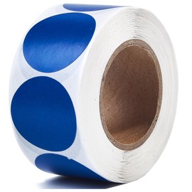 1 Inch Dot Stickers Blue Circle Round Coding Labels, Blank Color Sticky Dots Yard Sale Plain Stickers for Office, Shop Home Classroom Marking 500 Pcs 1 Roll (Blue)