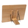 HIOFCSIR Bamboo Book Stand, Adjustable Book Holder with Page Holder