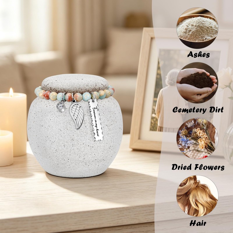 Dletay Mini Urns for Human Ashes Memorial Ceramic Small Cremation