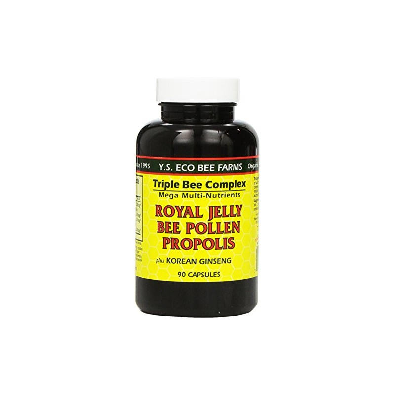 YS Organic Farms: Royal Jelly Bee Pollen Propolis w/Ginseng 90