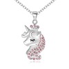 Ever Faith Unicorn Necklace for Girls, 925 Sterling Silver Pink