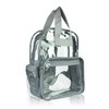 DALIX Clear Backpack Bags Smooth Plastic Light Gray Transparent See