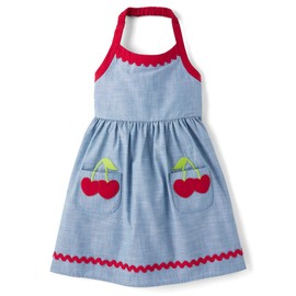 Gymboree,Girls,and Toddler Halter Top Dress,10,Blue Wash Cherries