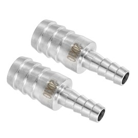 sourcing map 2Pcs 13/16" to 3/8" Hose Barb Reducer Pipe Fitting, 304 Stainless Steel Hose Pipe Fitting Sanitary Adapter for Vacuum Systems, Industrial Pipe Connections, Silver