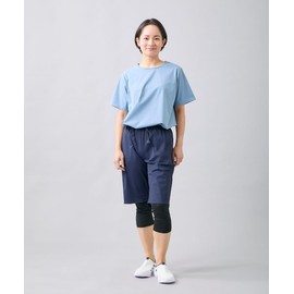 [ニッセン] スクラブパンツ レディース メンズ ラッシュガード ショートパンツ ナースレーヌ 介護 医療 保育士 水陸両用 はっ水 UPF50＋ 接触冷感 入浴介助 黒 M~L相当