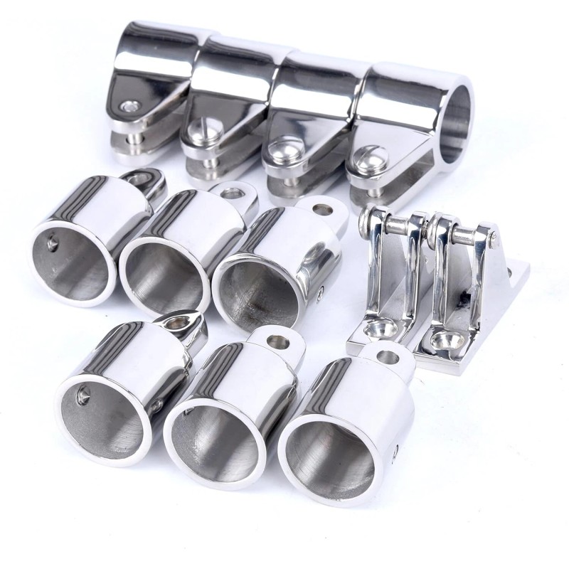 Amarine Made 12Pcs 316 Stainless Steel 3 Bow Boat Bimini