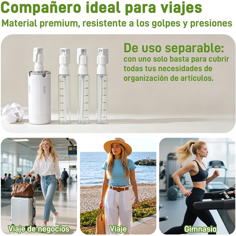 Dispensador de Viaje 4 en 1 – Set 4 Frascos