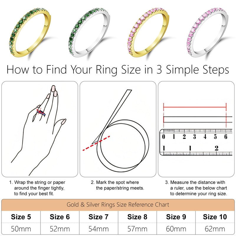 Hexasider 14K Gold Plated Ring Stack for Oura Ring Gen