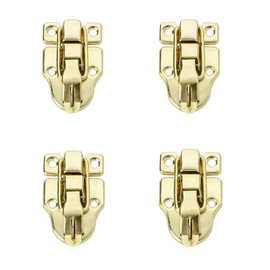 Hardware Buckle Kit, 4 Pack Chest Latches Hardware Gold Hasp Latch Vintage Luggage Latch Chest Trunk Latch (Gold)
