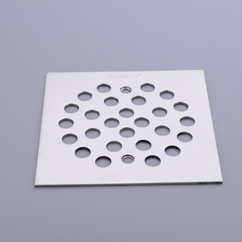 TRUSTMI Square 4-1/4 inch Screw-in Shower Floor Drain Grate Strainer,Polished