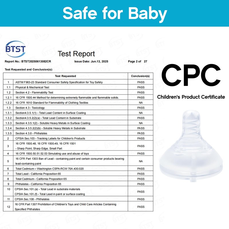 Silicone Nipples for Lansinoh Bottles, Anti-Colic Replacement Nipple for Baby