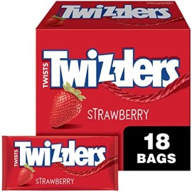 TWIZZLERS Strawberry Twists Chewy Candy Pack of 18 Bulk Individual Packs