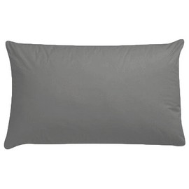 Luxury Polycotton Pair of Plain Pillowcase, 49cm x 74cm - Grey, Pack of 2