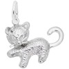 Cat Charm in Sterling Silver, Charms for Bracelets and Necklaces