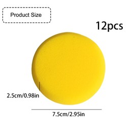 GroveEss 12 PCS Round Painting Sponges,Soft Artist Watercolor Sponges Multi-Purpose Synthetic Sponges for Painting Pottery Art Craft Clay Face Painting (Yellow)